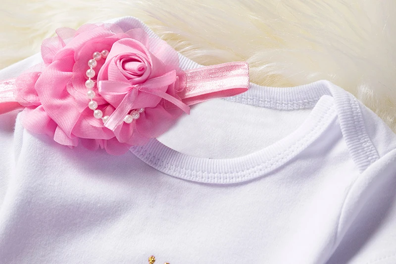 Детские комплекты одежды на 1 й день рождения с цветами летние новые Праздничные