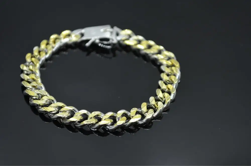 New high-end women's mens fine 925 sterling silver bracelet fashion jewelry gift men's 10MM square beautiful gem Jewelry | Украшения