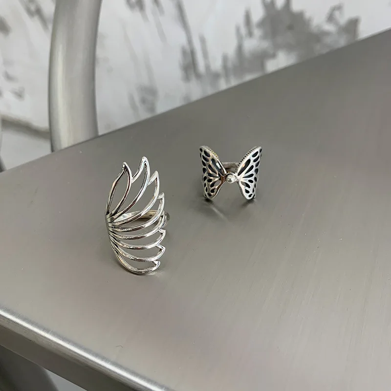 

Punk Opening Rings Hollow Butterfly Shape Ring For Women Adjustable Geomitic Insect Finger Jewelry Girls Party Gift