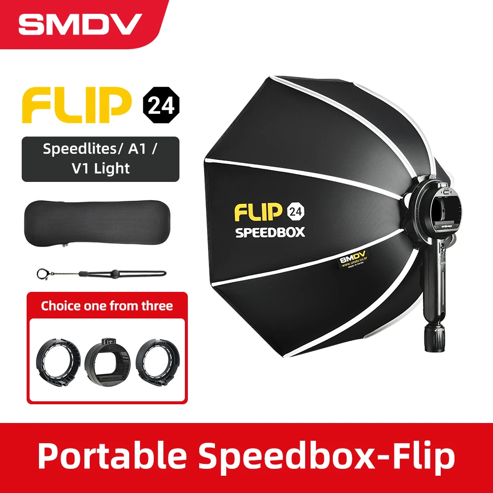 Параболический софтбокс SMDV Flip 20 24 для Profoto A1 Godox V1 AD100PRO V860II AD200 Flash soфтbox|Аксессуары