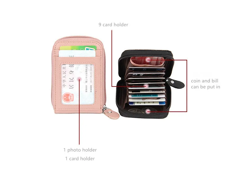Vento Marea RFID блокирующий женский из натуральной кожи кредитный держатель для карт мужской карман на молнии из воловьей кожи мини-кошелек маленькая сумка для ID карт