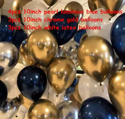 10pcs as the picture 10 шт. металлические светящиеся синие воздушные шары темно-синие латексные воздушные шары на день рождения, свадьбу, вечеринку, декор на День святого Валентина, надувные воздушные шары - Цвет: 10pcs as the picture