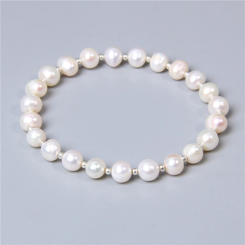 Женский браслет из натурального жемчуга цвет серебра талисман | Украшения и