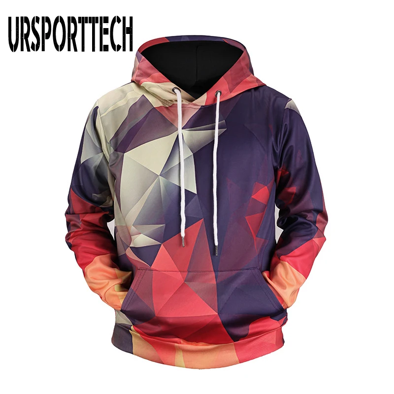 Новинка 2019 мужские толстовки с геометрическим принтом 3d принт уличная мода худи