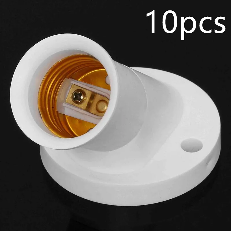 10pcs E27 Lamp Base Socket 45 Degree Angle Oblique Screw Plastic Light Bulb Base Wall Lamp Holders Adapter Converter AC 250V 4A