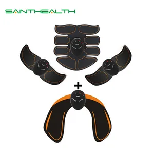 Стимулятор мышц EMS беспроводной унисекс, тренажер для мышц пресса электрический для снижения веса со стикерами, пояс для похудения