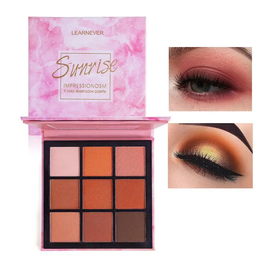 9 Цвета Shimmer МАТОВЫЕ тени для век палитра макияжа кисточки пигментированные