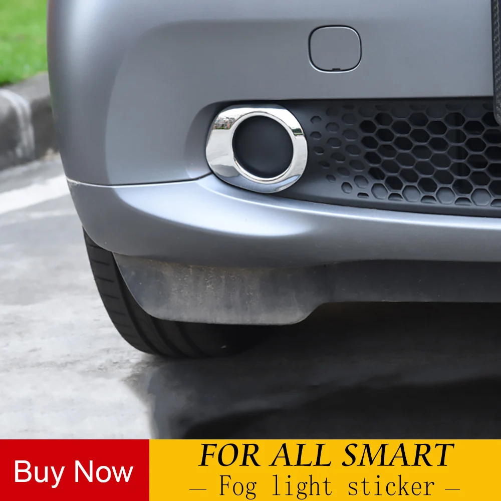 2 шт. Автомобильная наклейка для Mercedes New Smart Forfour Fortwo 453 передние противотуманные фары, аксессуары для автомобиля наружный стиль ABS хромированная отделка
