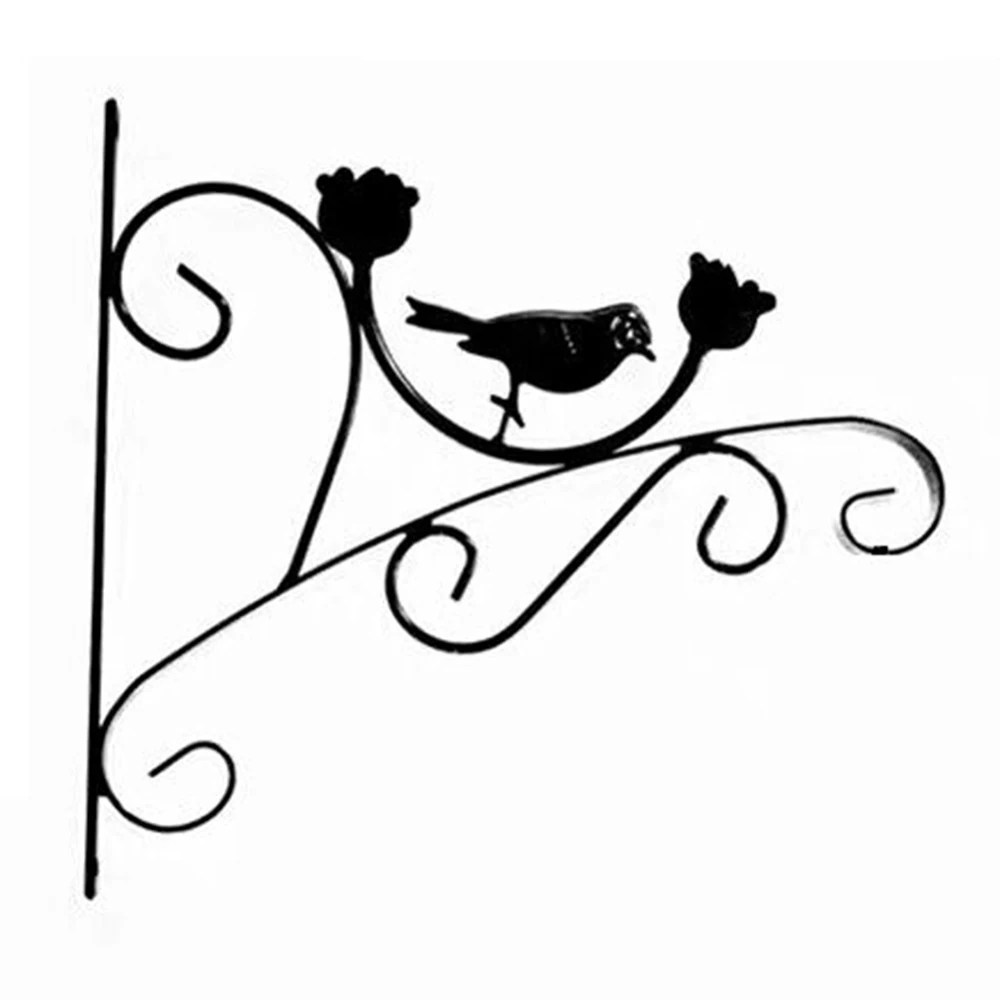 

Flower Plant Hanger Metal Forged Wall Mount Hanging Hooks Baskets Holder Indoor Outdoor Balcony Porch Garden Ornament For