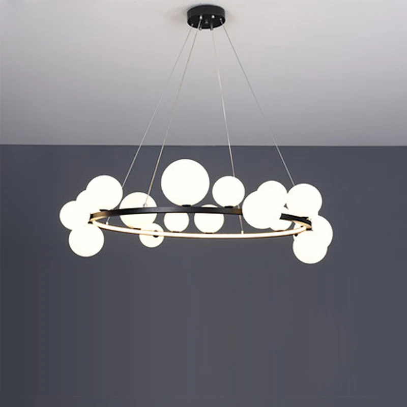 

G9 LED Postmodern Gold Silver Iron Glass Designer Chandelier Lighting Lustre Suspension Luminaire Lampen For Dinning Room