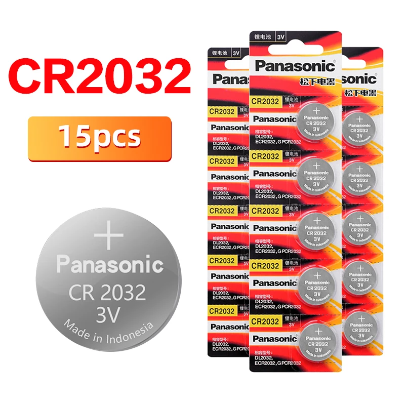 

Original PANASONIC 15pcs/lot cr2032 Brand New Button Cell Batteries 3V Coin Lithium Toys, Calculators cr 2032