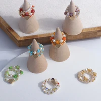 2021 new 3pcsset simple multicolor resin flower beaded heart pearl ring set for women girls finger accessories party gifts