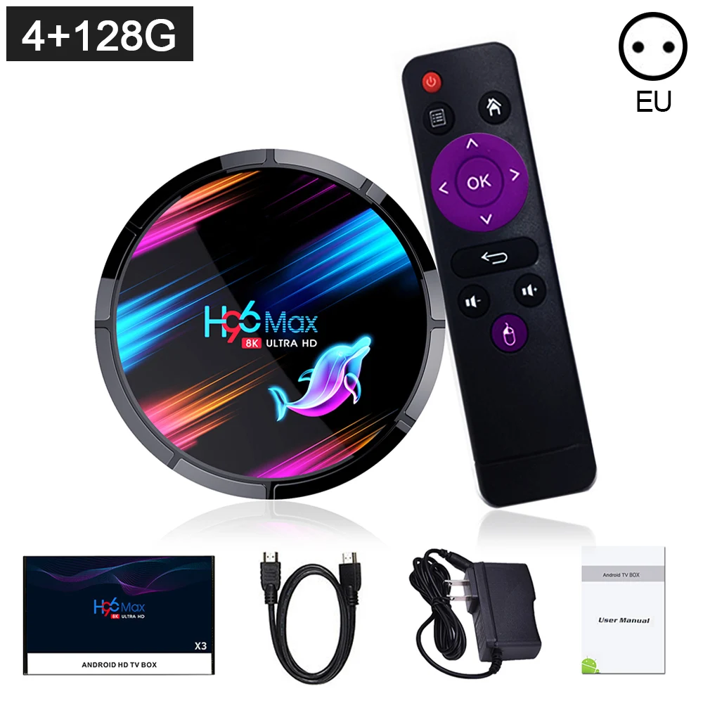 

Android 9.0 TV Box Amlogic S905X3 64-Bit Quad Core WiFi+BT4.0 HD 8K 4GB+32GB/64GB/128GB Smart TV Set Top Box