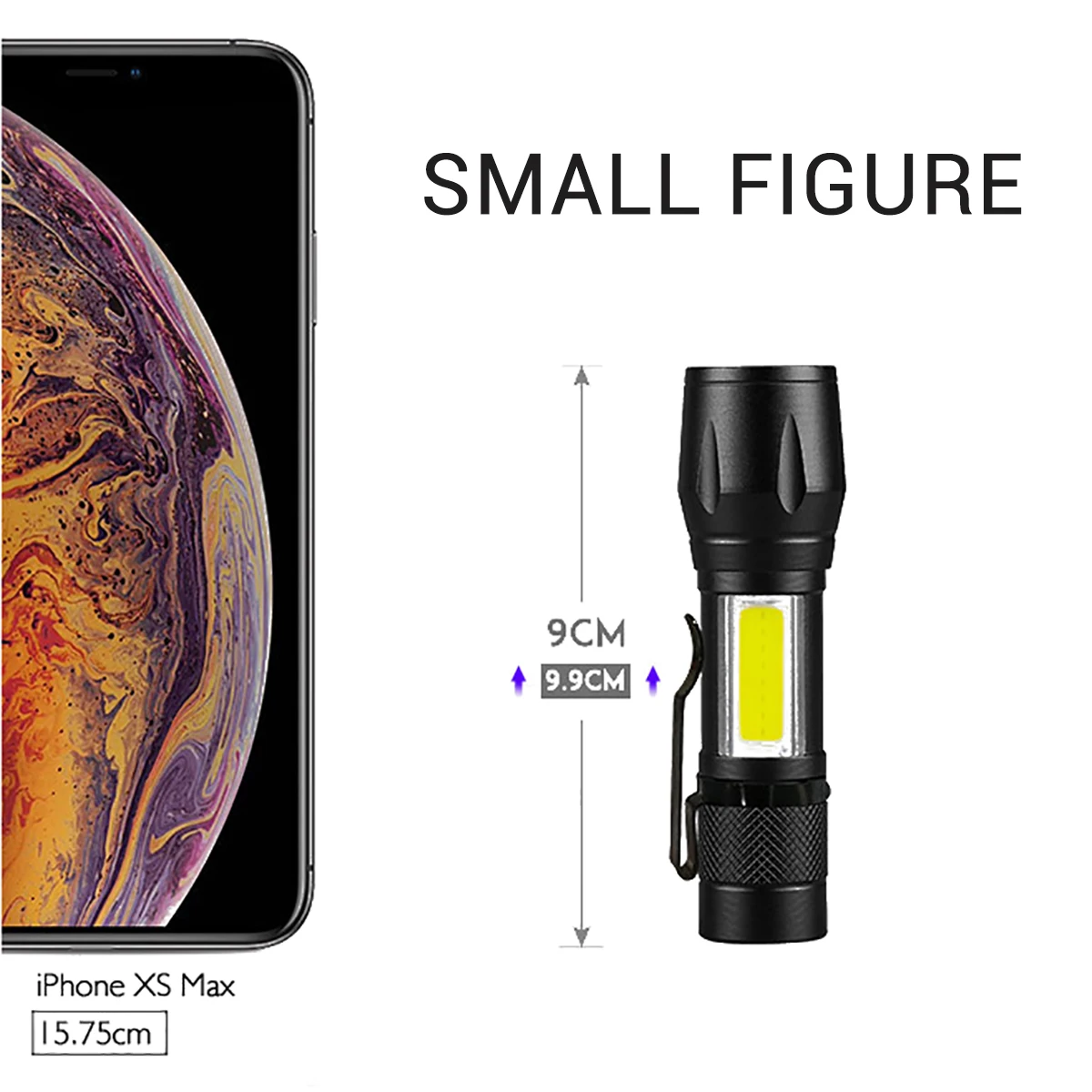 Портативный светодиодный мини фонарик с COB матрицей водонепроницаемый уличный