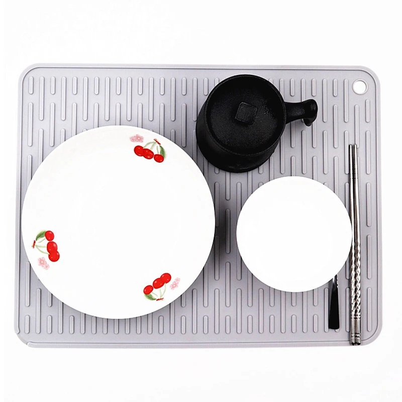 Силиконовый коврик для сушки посуды нескользящий силиконовый слива