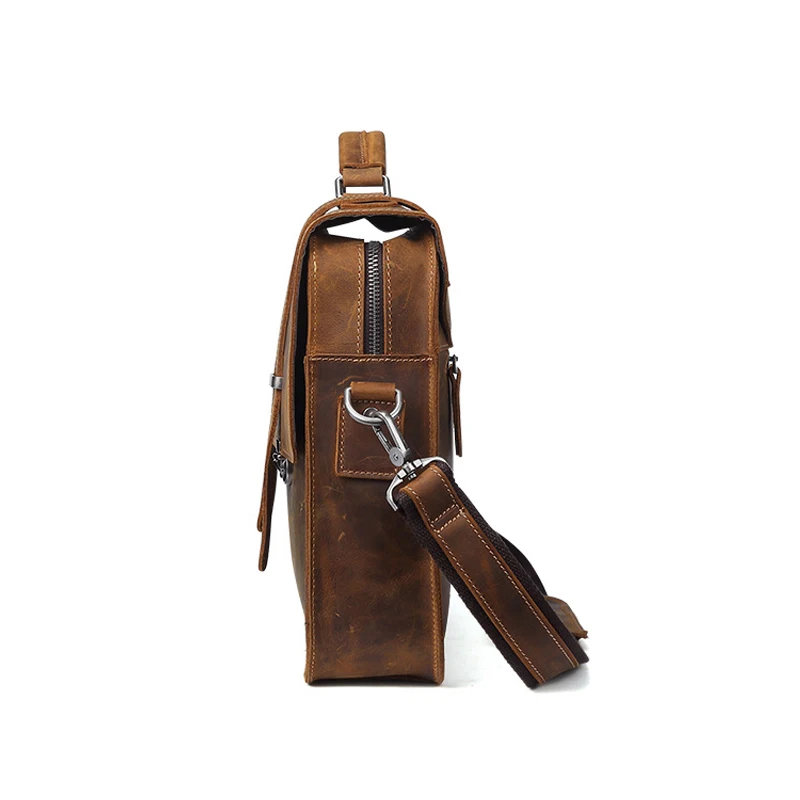 Luxury Famous Brand Genuine Leather Men Briefcase Laptop Bag Men Cowhide Leather Business Bag Male Shoulder Bag For Notebook