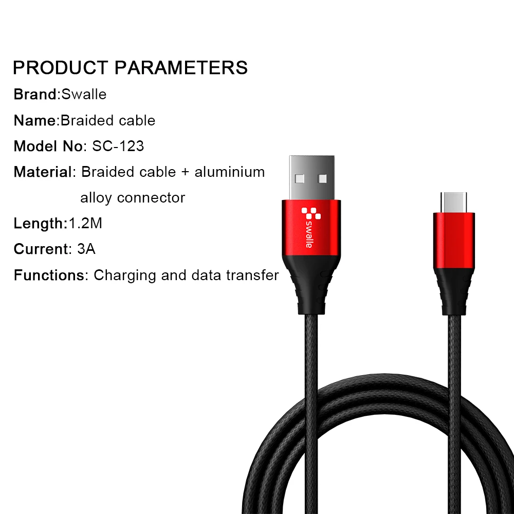 Swalle Micro usb type-C кабель для iPhone кабель освещения 0,2 м 1,2 м 3A провод для быстрого заряда type-C Магнитный кабель для зарядки телефона