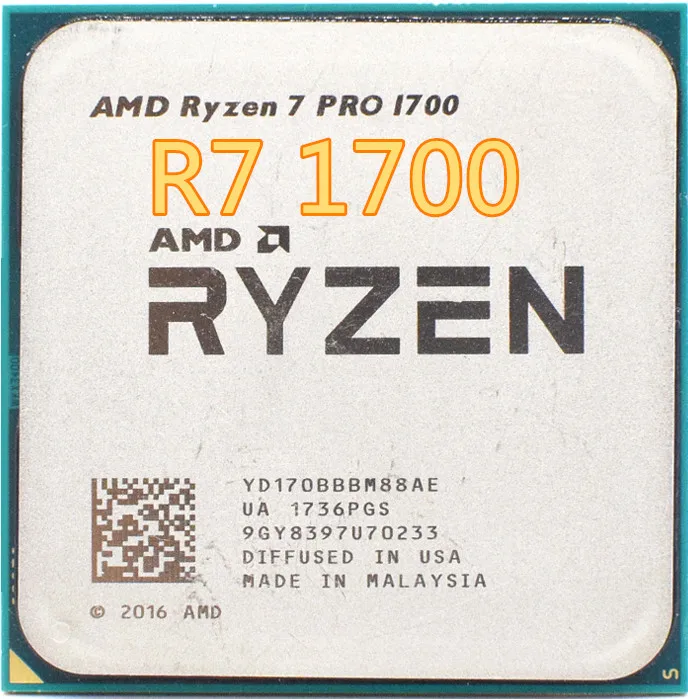 Процессор AMD Ryzen 7 PRO 1700 R7 3 0 GHz Восьмиядерный процессор 16 ниток 65W YD170BBBM88AE Socket AM4 |