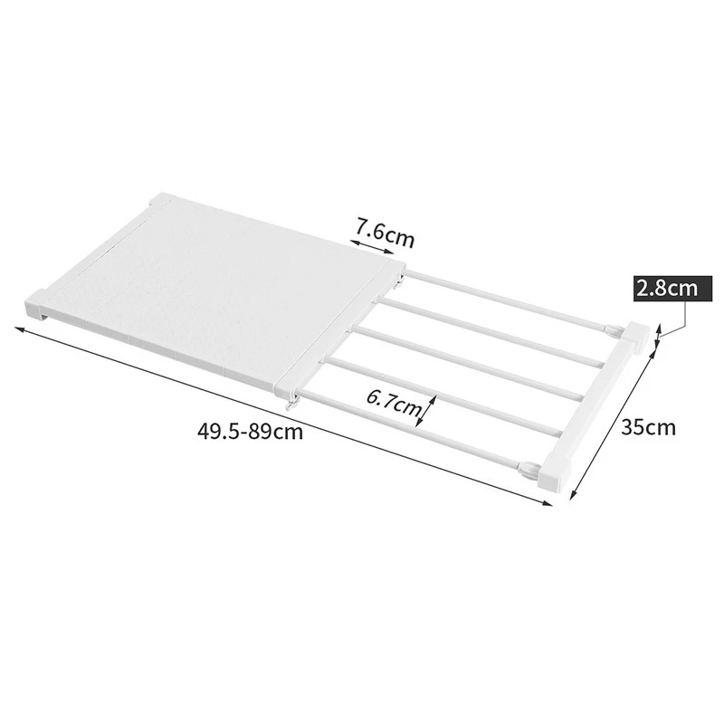 Telescopic Wardrobe Storage Rack Shelf Adjustable Kitchen Cabinet Bathroom Bl | Дом и сад