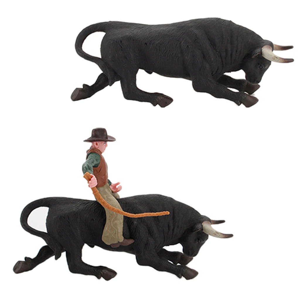 

Bull Riding Doll Action Animals Figures Model Educational Toys for Kids