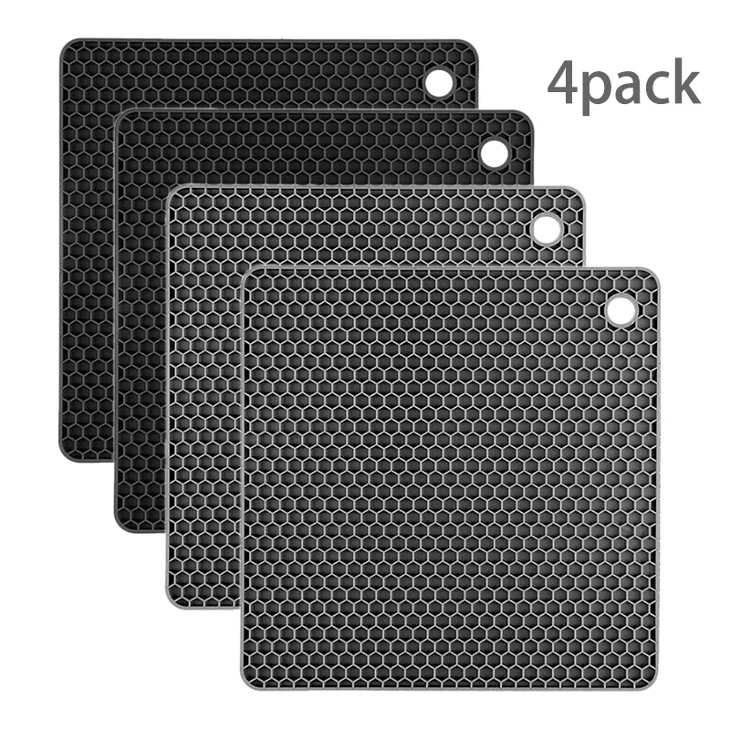 

4Pack Silicone Trivets Pads for Hot Dishes - Heat Resistant Trivet Mats, Oven Pads, Hot Mats for Hot Pots and Pans