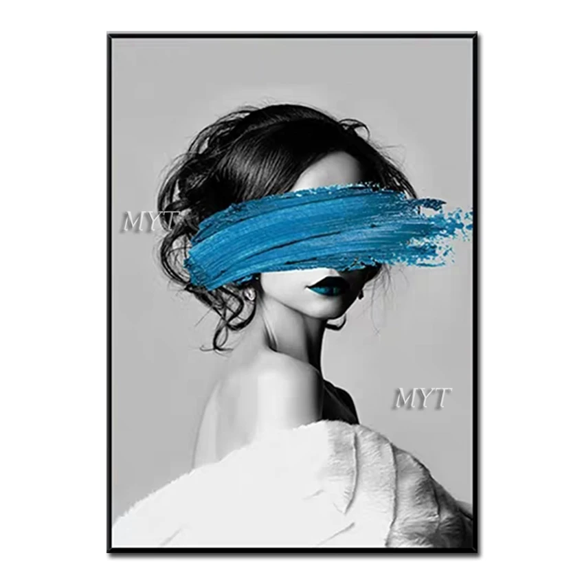 

New Arrival Abstract Sexy Woman Face Painting Art Handmade Portrait Oil Painting Free Shipping Wall Canvas Decor Art For Bedroom
