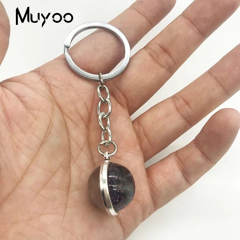 Fashion Galaxy 12 Horoscope Scorpio Capricorn Aquarius Sign Double Side Pendant Keychain Glass Dome Zodiac Jewelry Gifts | Украшения и