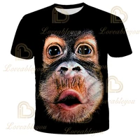 new summer monkey t shirt men streetwear round neck short sleeve tees tops funny animal pig male clothes casual 3d print tshirt