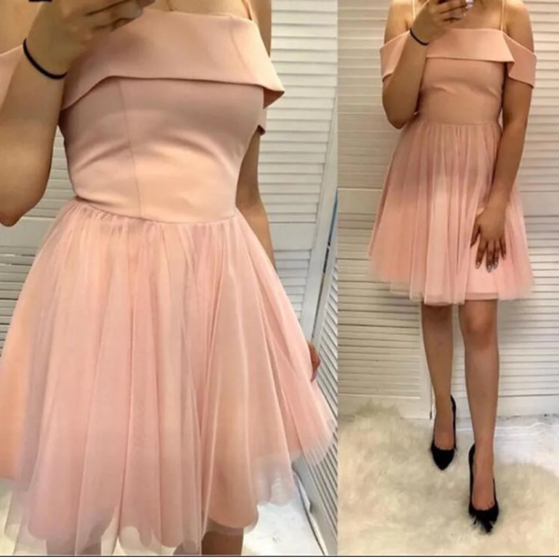 

Strapless A-line Cocktail Dresses Short 2020 Tulle Backless Prom Party Gowns Cheap Under 100 vestidos de fiesta de noche