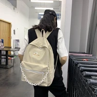 fashion women backpack new embroidery flower stylish unisex bagpack chain design large capacity women and men backpack nylon bag