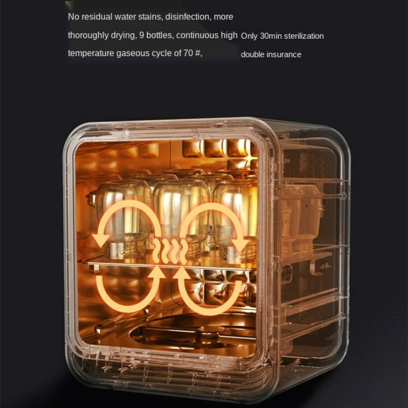 

Baby white bear bottle sterilizer baby ultraviolet disinfection cabinet with drying five in one sterilizer aseptic storage