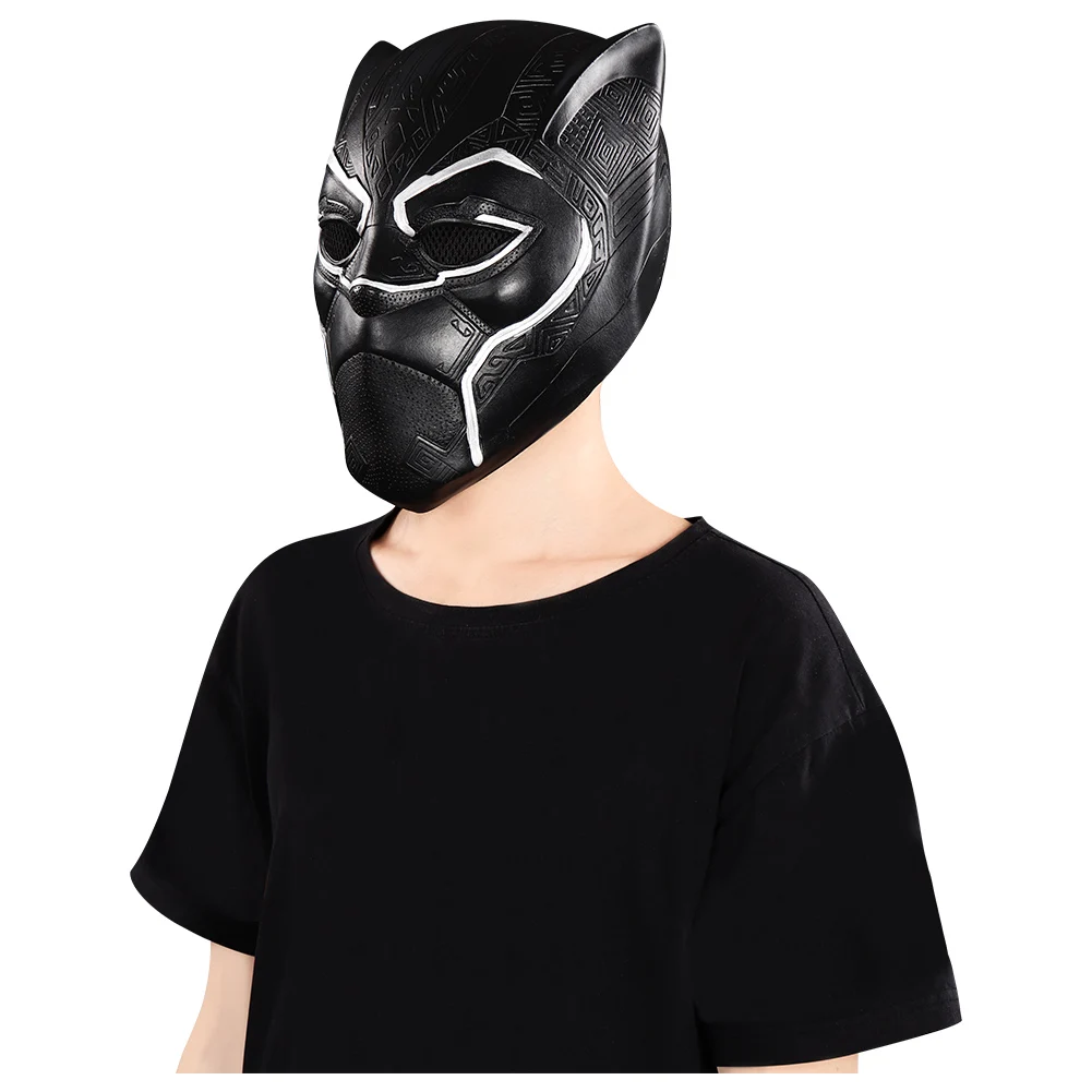 

Panther T‘Challa Mask Cosplay BlackLatex Masks Helmet Masquerade Halloween Party Costume Props