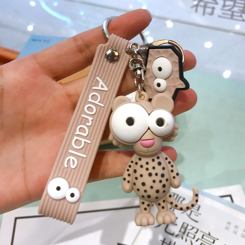 

Cartoon Big Eyed Lion Doll Anime Keychain Silicone Cute Anime Fashion Children Toy Bag Car Key Ring Gift Pendant Accessories