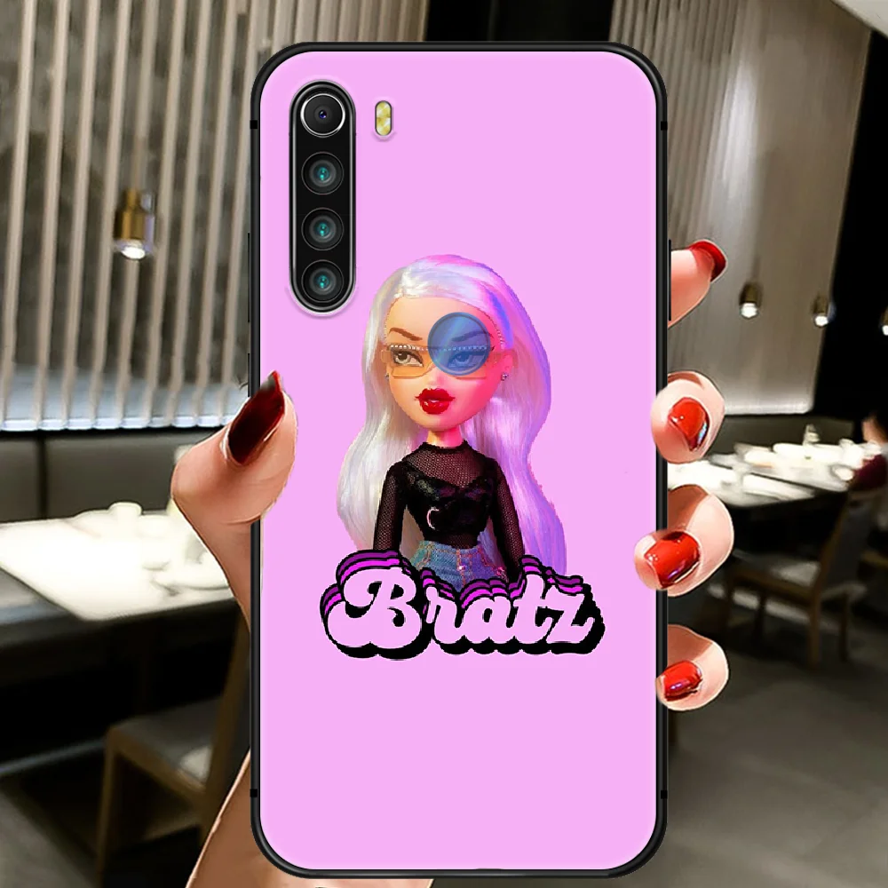 

Fashion Brand lovely Doll Bratz Phone Case Cover Hull For XIAOMI Redmi 7a 8a S2 K20 NOTE 5 5a 6 7 8 8t 9 9s Pro Max black Cover