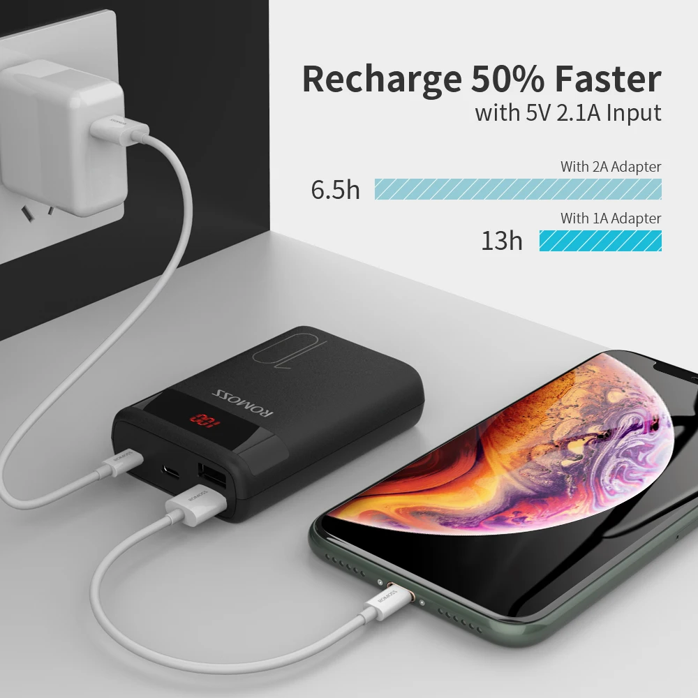 romoss ares 10 power bank 10000mah mini size charging poverbank mobile phone portable external battery charger for iphone xiaomi free global shipping