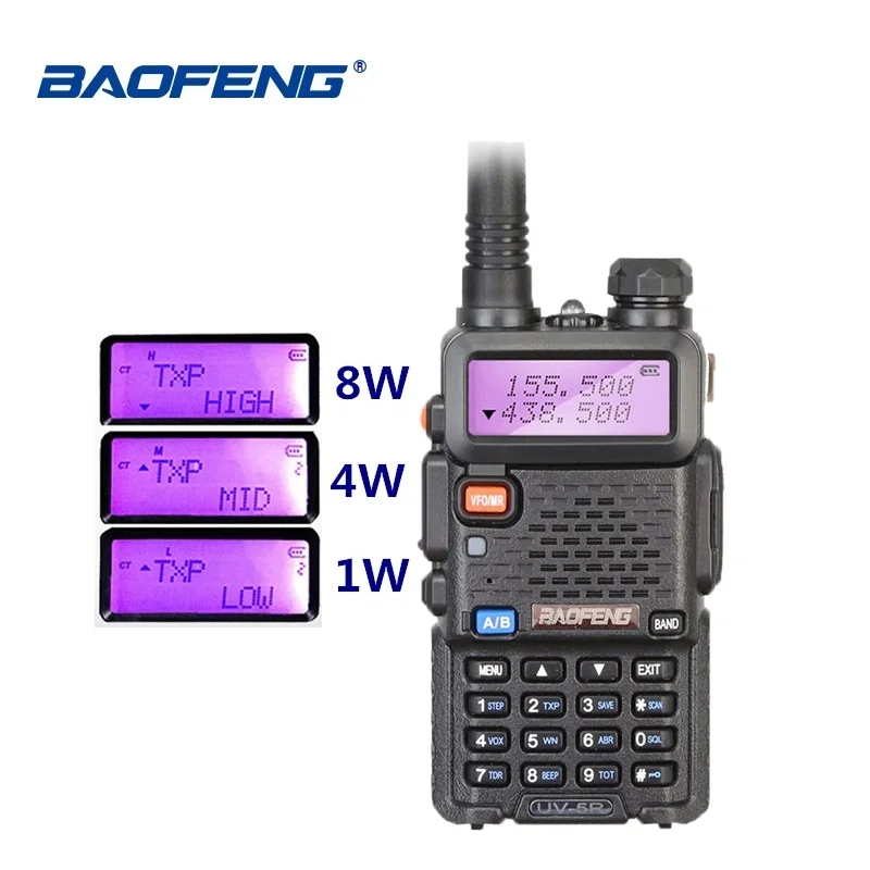 

Baofeng UV-5R 8W Walkie Talkie Dual Band VHF UHF Two Way Radio UV 5R Ham HF Transceiver CB Radio UV5R Hunting Radio Comunicador