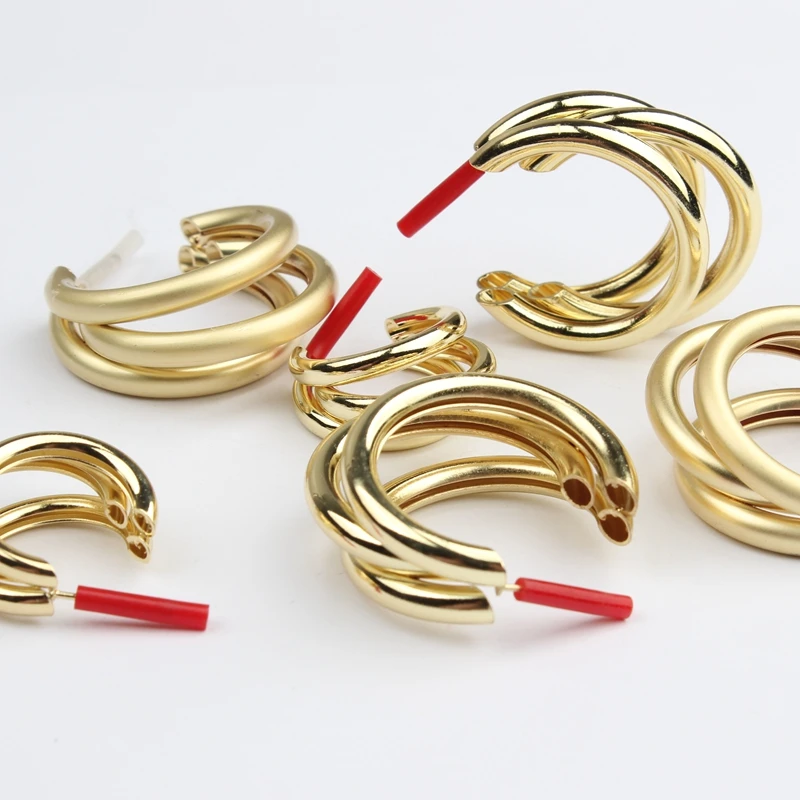 

Zinc Alloy C shaped Exaggeration Circle Hoop Base Earring Connector 6pcs/lot For DIY Fashion Earrings Accessories