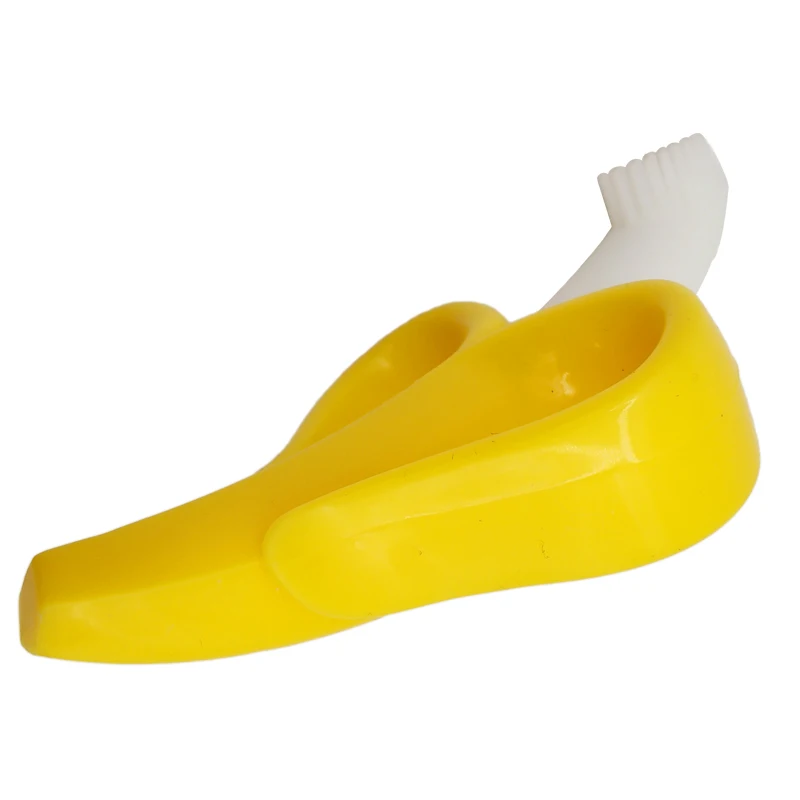 Детский силиконовый Прорезыватель типа &quotбанан&quot Учебная зубная щетка