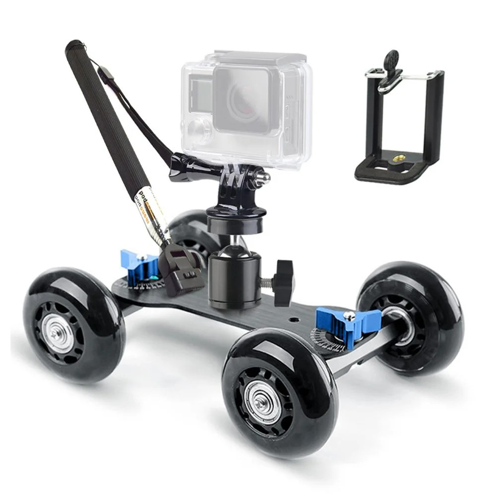 

GVM Dolly Track Moving Camera Slider Rail 4 Wheels Car Skate for Tripod Ground Table Photography Accessories With PTZ