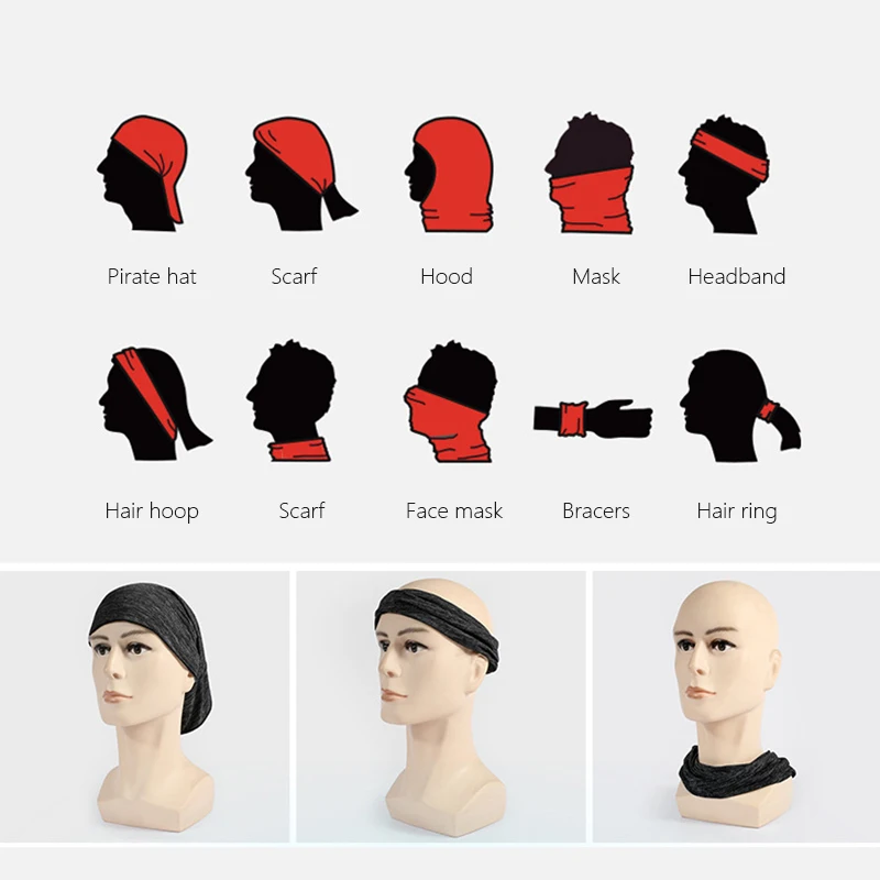 Открытый волшебный головной убор для лица шейный платок Спортивная накидка шарф