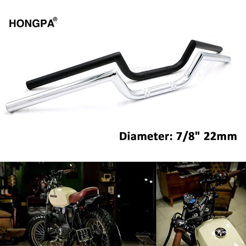 Универсальный подходит для Chopper Cafe Racer Cruiser Bobber Tracker руль мотоцикла хром 7/8 &quot22 мм с