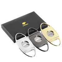 cohiba stainless steel cigar cutter super sharp sawtooth baldes cigarette guillotine with gift box tobacco smoking tool