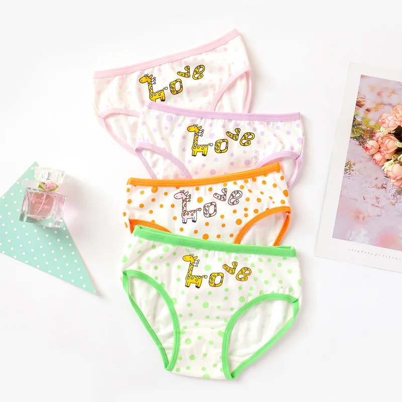 

4pc Baby Girls Kids Underwear Children Underpants Cartoon Short Pants 2-10 Years
