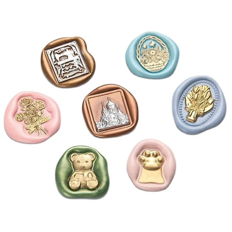 3D тисненый винтажный восковой штамп для печати Цветы животные свадебных