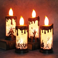 halloween candle lamp led candlestick table top decoration light ghost skull candle lamp halloween party decor for home 2021