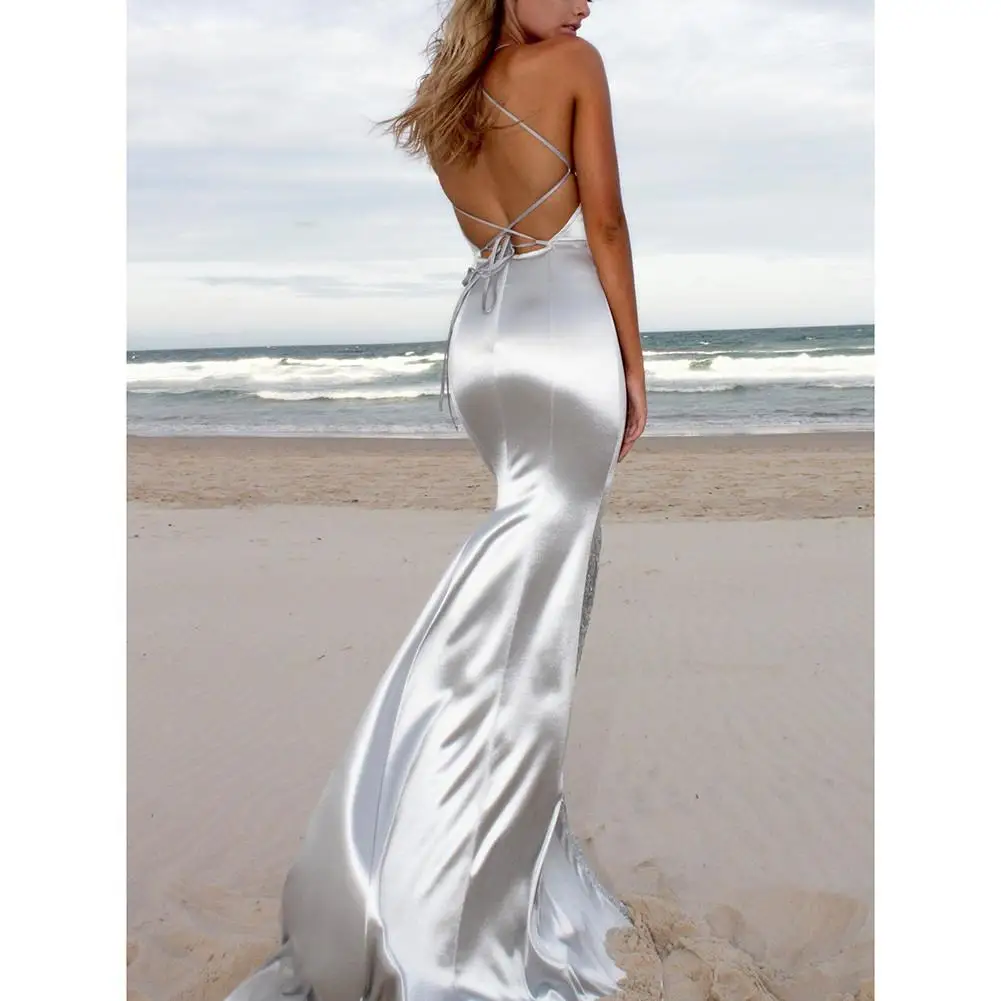 Европа и Америка Висячие шеи росы рюкзак бедра платье Сексуальные Вечерние