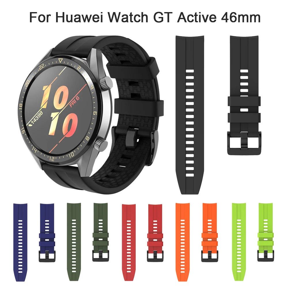 

Silicone Watch Band For Huawei Watch GT Active 46mm Honor Magic Watchband Bracelet Strap Wriststrap 22mm correa de reloj
