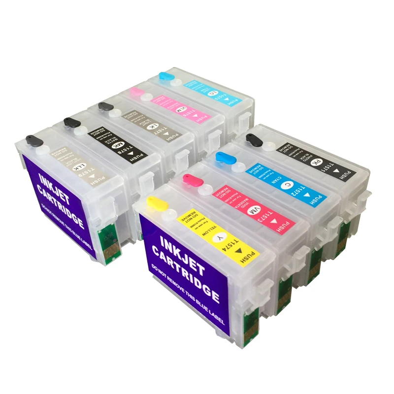 

T1571 T1572 T1573 T1574 T1575 T1576 T1577 T1578 T1579 Refillable Ink Cartridges For Epson R3000 With Auto Reset Chips