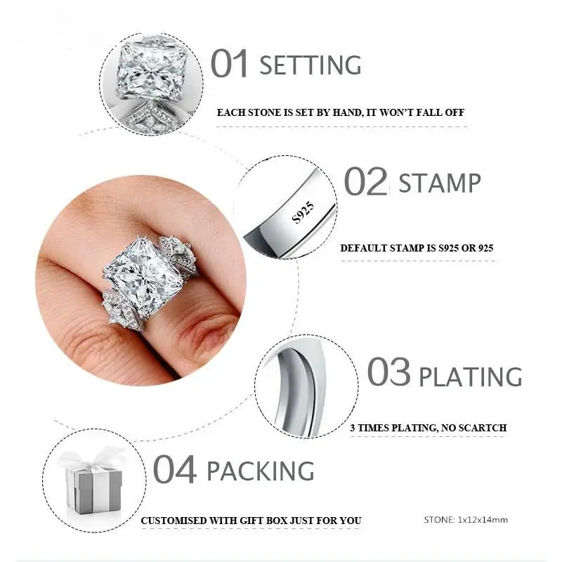 Кольцо из серебра 925 пробы с гравировкой 8 х10 мм|Кольца| |