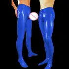 Латексные сексуальные штаны Hosen Gummi, темно-синие вечерние штаны для косплея, плотный шланг 0,4 мм